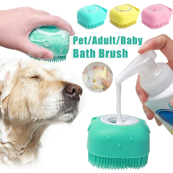 2-in-1 Silikon Bade- & Massagehandschuh für Hunde – Mit integriertem Seifen-Spender