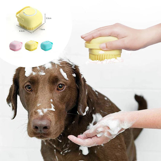 2-in-1 Silikon Bade- & Massagehandschuh für Hunde – Mit integriertem Seifen-Spender