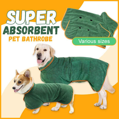Super Saugfähiger Hunde-Bademantel aus Mikrofaser – Mit praktischer Taillenfixierung