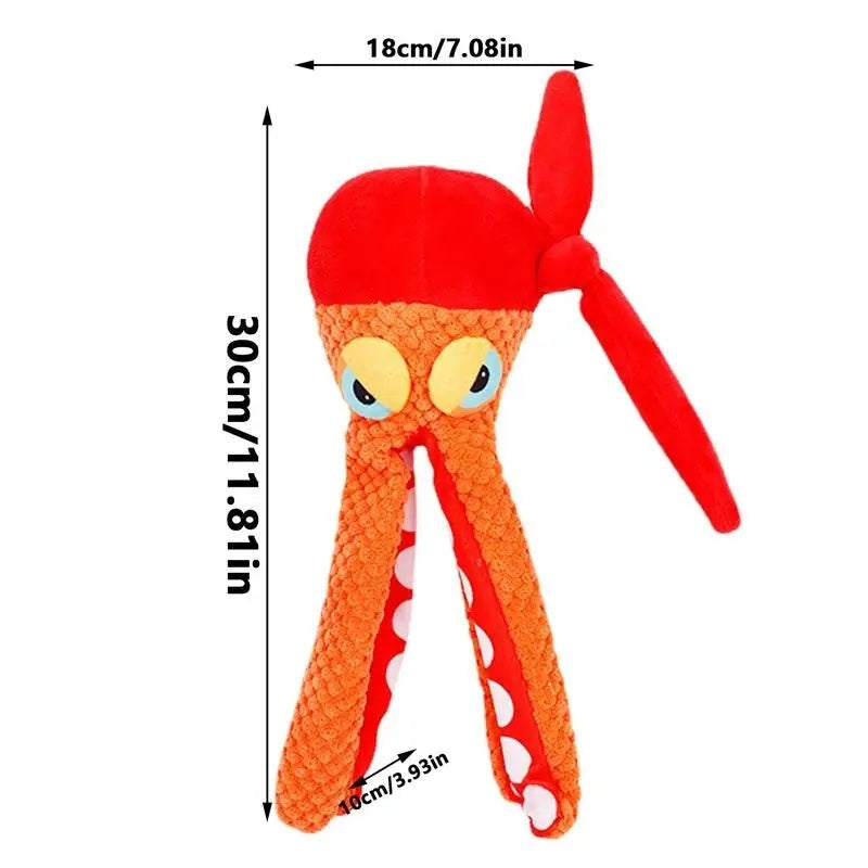 Quietschendes Oktopus-Hundespielzeug aus Plüsch – Zum Kauen, Spielen & Zähne reinigen