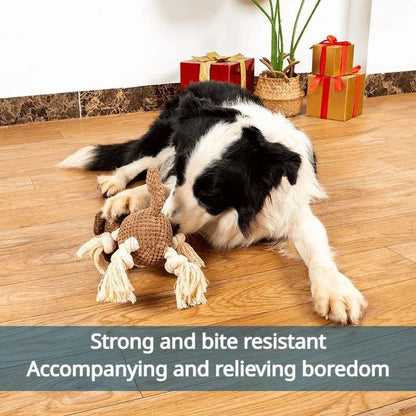 Robustes Hundespielzeug aus Plüsch mit Seil & Quietschfunktion – Für Kauen, Zerren & Training