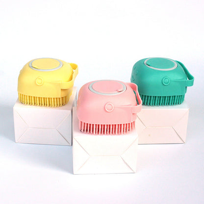 2-in-1 Silikon Bade- & Massagehandschuh für Hunde – Mit integriertem Seifen-Spender